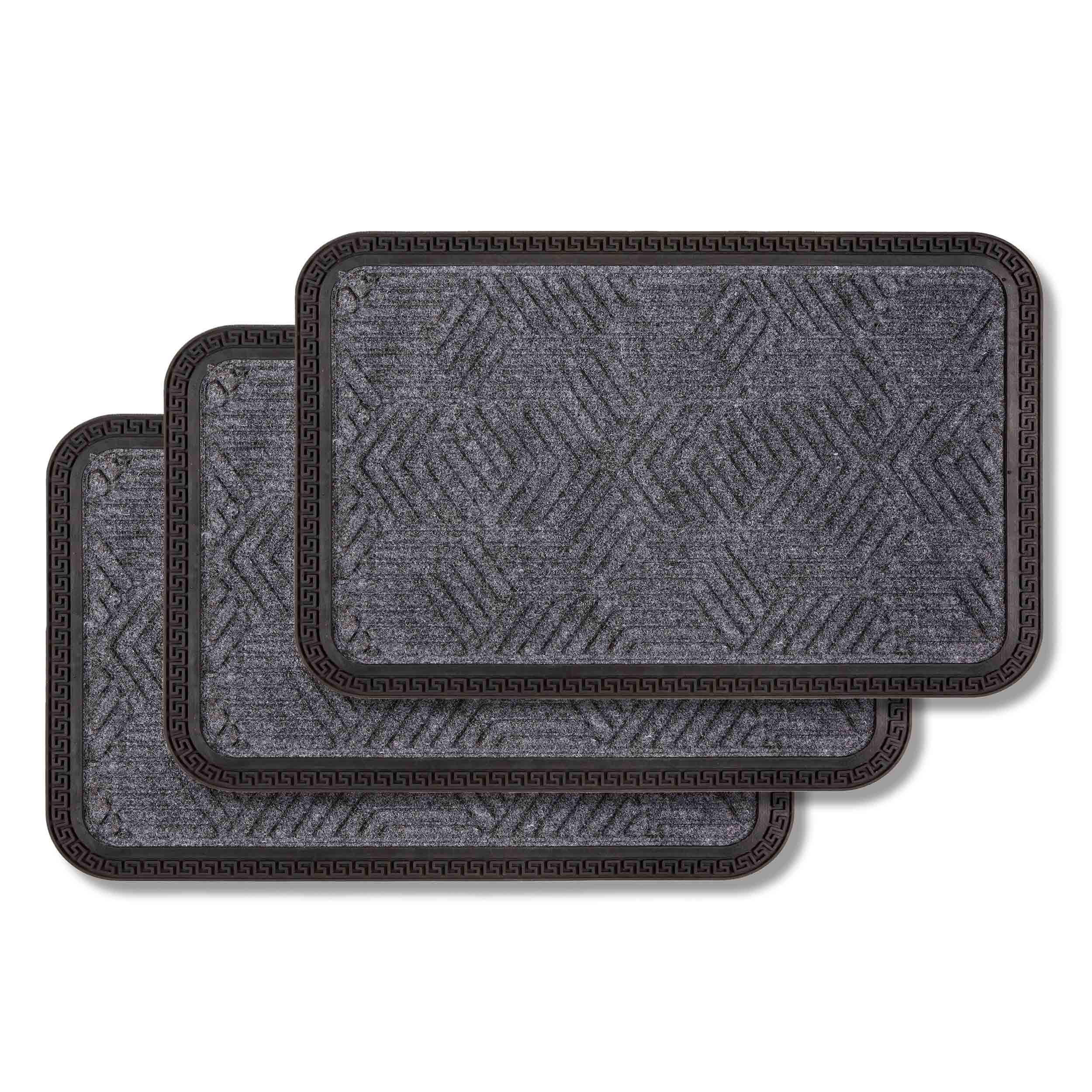 FUSSMATTE AUßEN BORDER STAR 3ER SET - Dunkelgrau, Textil (50/80cm) - Astra
