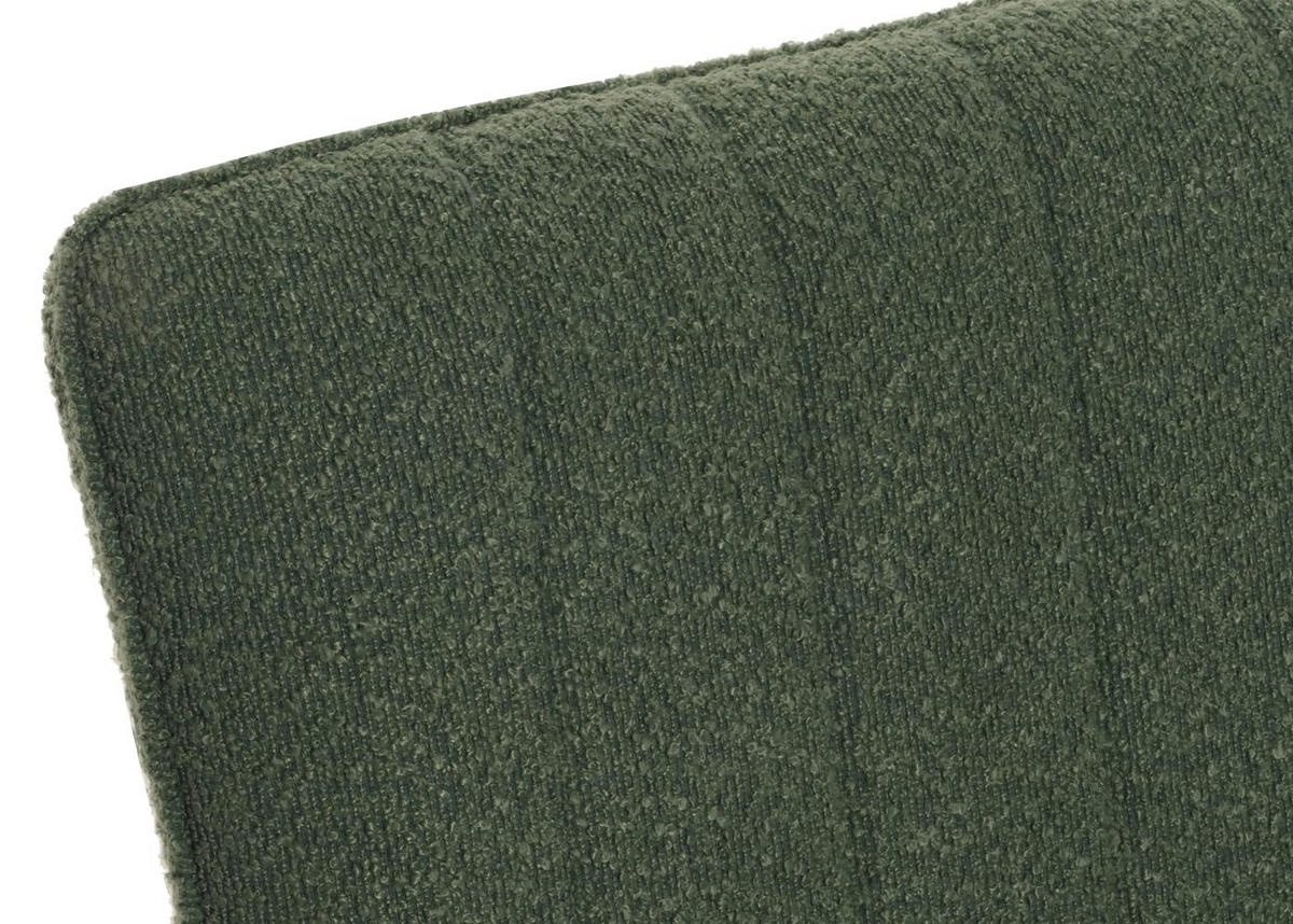 SITZBANK 90x160x60cm Sitzhöhe 48cm Rückenlehne Stoff/Textil Bouclé Metall 160cm Grün - Grün, Textil (160/90/60cm) - BERLINLODGE