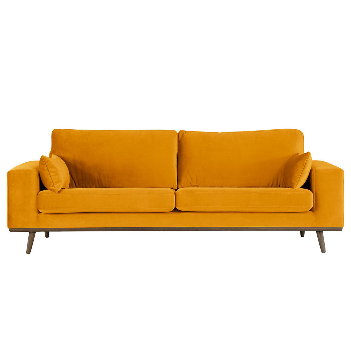 2-SITZER SOFA - Eichefarben/Gelb, Eichenholz/Textil (197/81/88cm) - home24