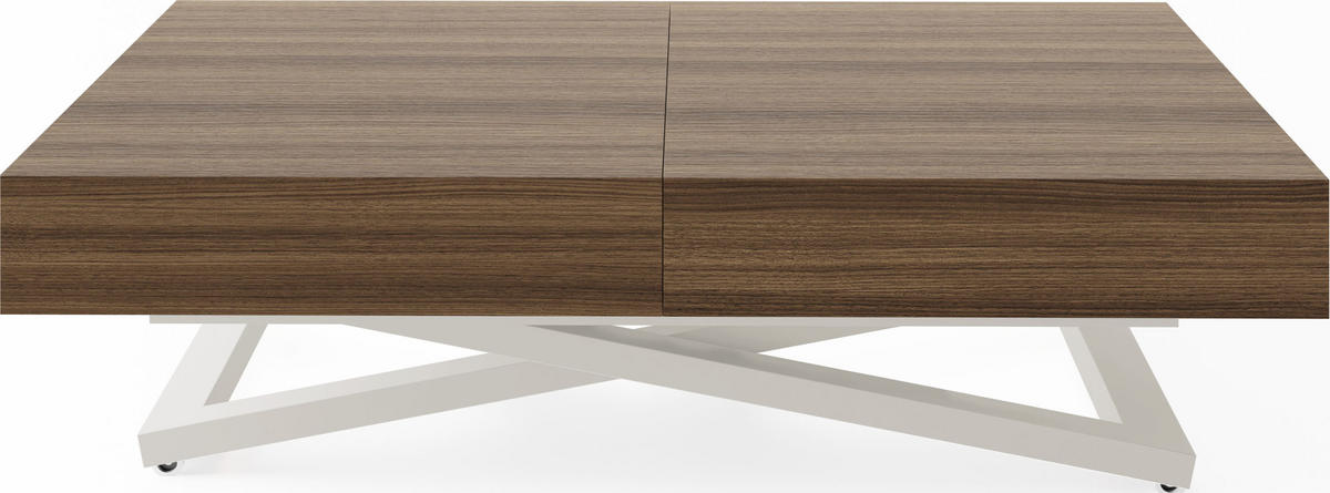 COUCHTISCH Cavetta U höhenverstellbar ausziehbar, Walnuss Braun 120-200/80/27-76 cm - Kaschmir/Walnussfarben, Holzwerkstoff/Metall (80/120/76cm) - WFL GROUP