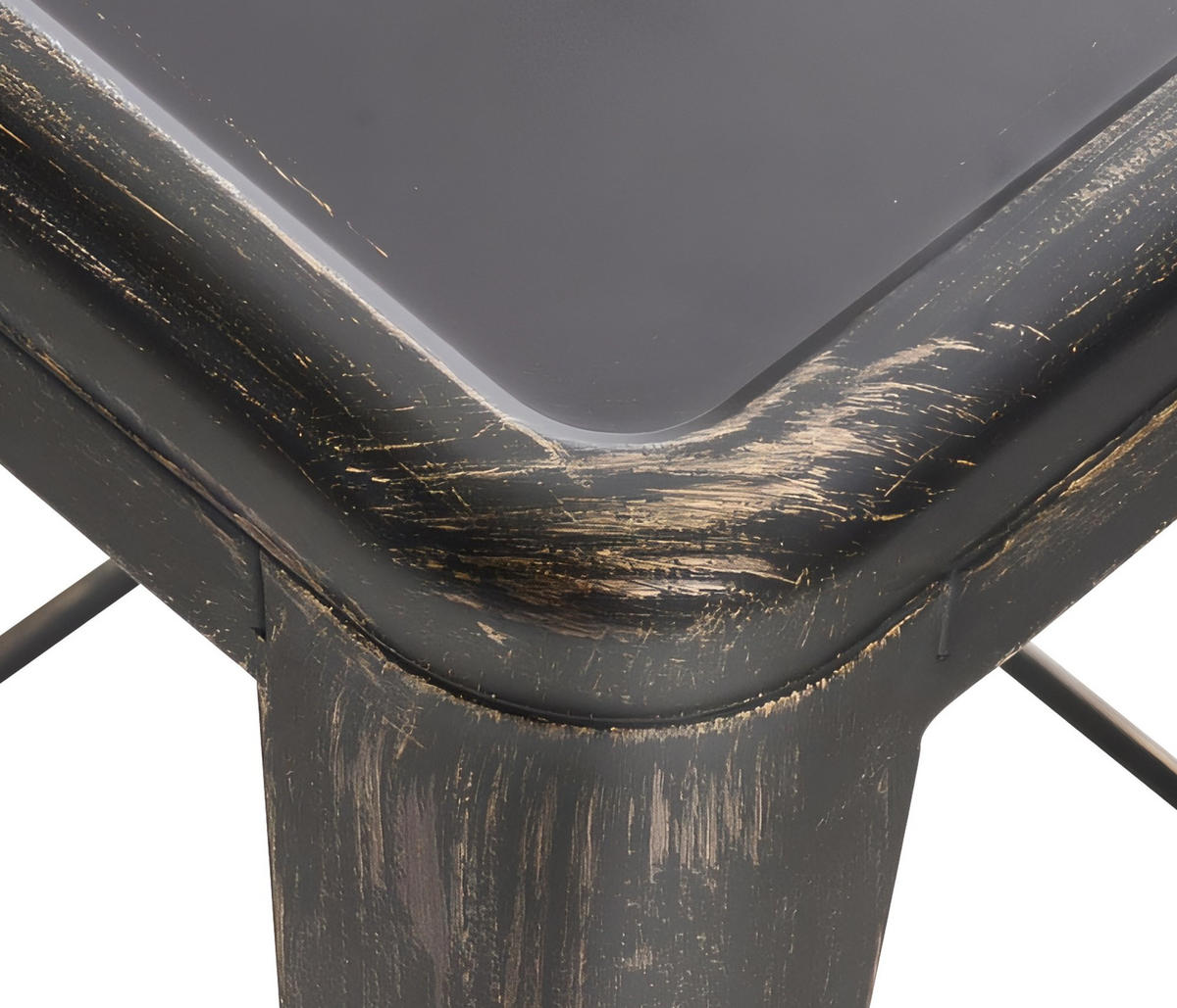 BARHOCKER 2er Set Metall schwarz-gold - Goldfarben/Schwarz, Metall (43/76/43cm) - CLP