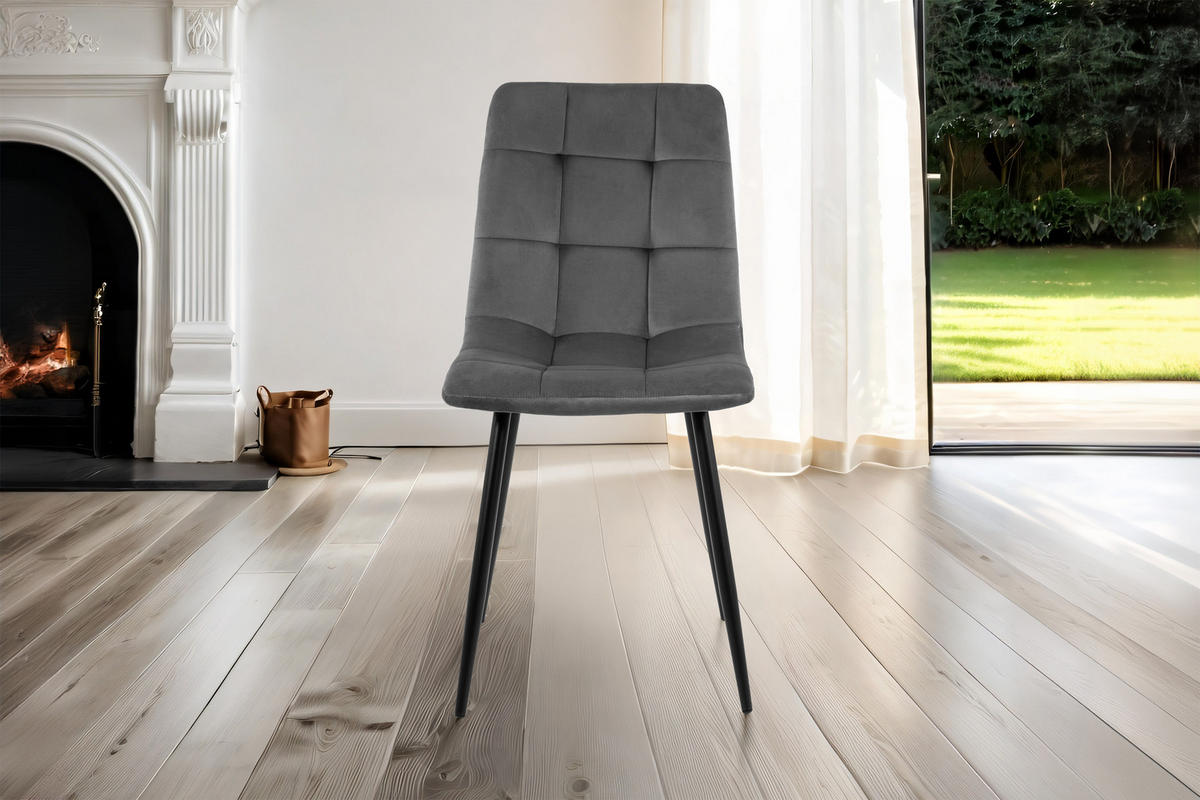 SCHALENSTUHL ULLI - Schieferfarben/Anthrazit, Textil/Metall (45/89/53cm) - SAM