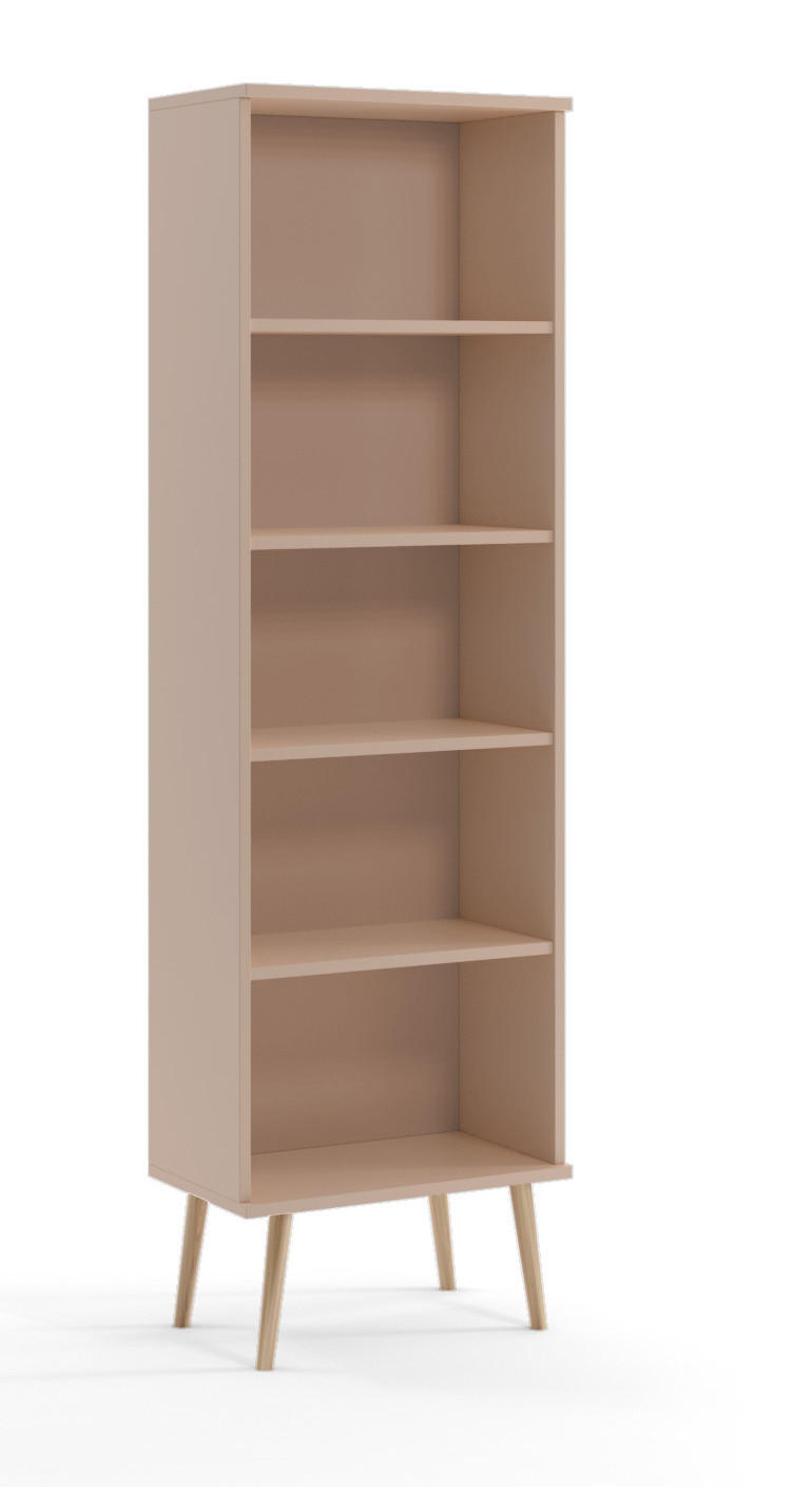 REGALSYSTEM Macchiato Skandinavisch Hohe Beine Boho - Beige, Holzwerkstoff (46/180/32cm) - Sepro Meble