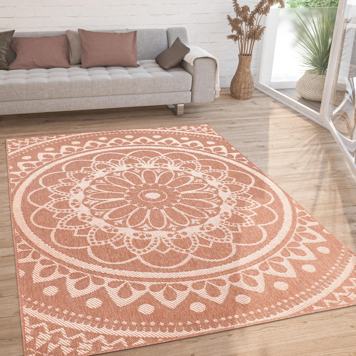 OUTDOORTEPPICH 160/220 cm Brescia 471 - Orange, Textil (160/220cm) - Paco Home