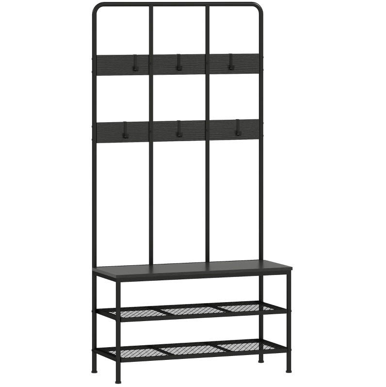 Okwish Garderobe Schwarz 91x180x36 cm