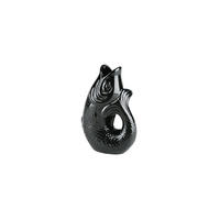 VASE Monsieur Carafon S, Fisch-Form, Steingut, Schwarz, 25.2 cm - Schwarz, Keramik (30cm) - Gift Company