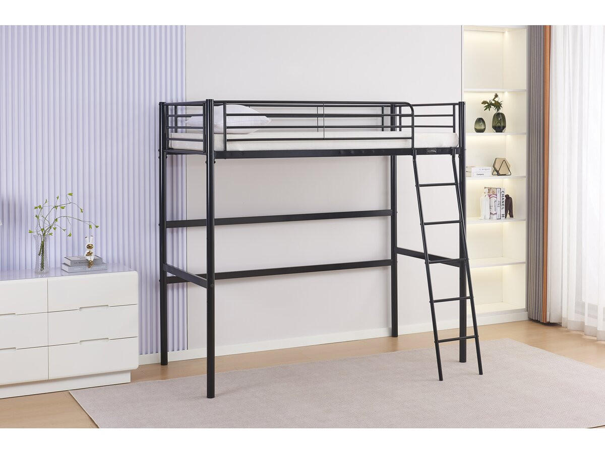 ETAGENBETT alora Schwarz - Schwarz, Metall (190/90cm) - Habitat Garten