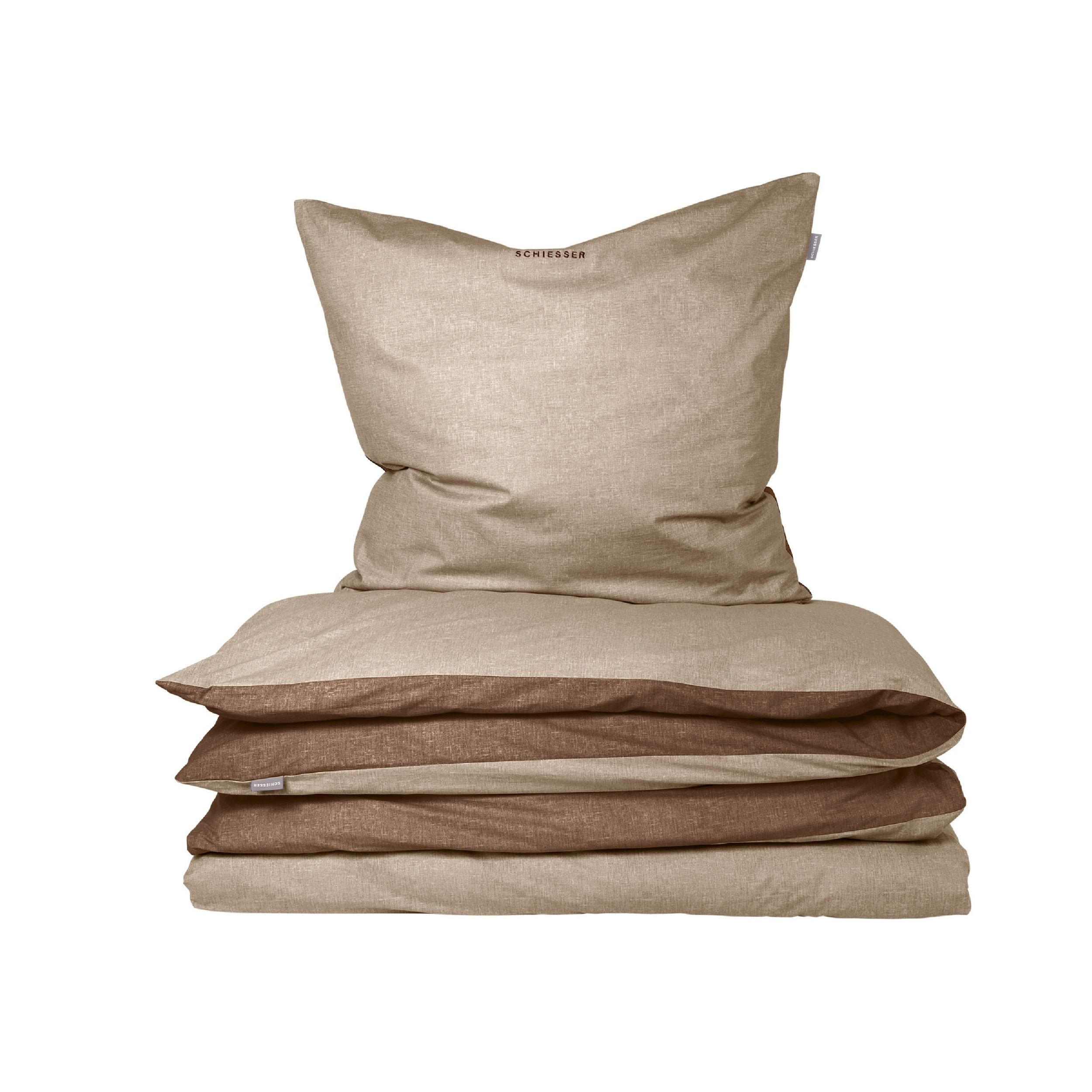 BETTWÄSCHESET Doubleface - Feinbiber - 2-teilig - 135 x 200 cm - Sand - Sandfarben, Textil (135/200cm) - SCHIESSER