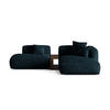 ECKSOFA modular rechts Martina aus Samt dunkel petrol 2 Sitzplätze - Petrol, Textil (176/285cm) - Micadoni