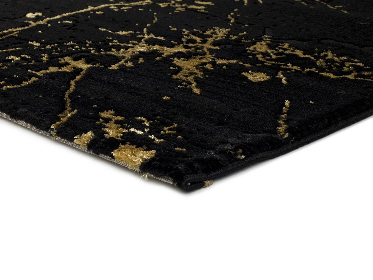 WEBTEPPICH Schwarz Gold 160/230 cm - Goldfarben/Schwarz, Naturmaterialien/Textil (160/230cm) - Atticgo