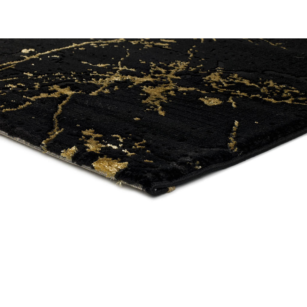 Thumbnail - Atticgo Webteppich, Schwarz, Gold, Textil, Abstrakt, Rechteckig, 160x230 cm, Oeko-Tex® Standard 100, in verschiedenen Gr...