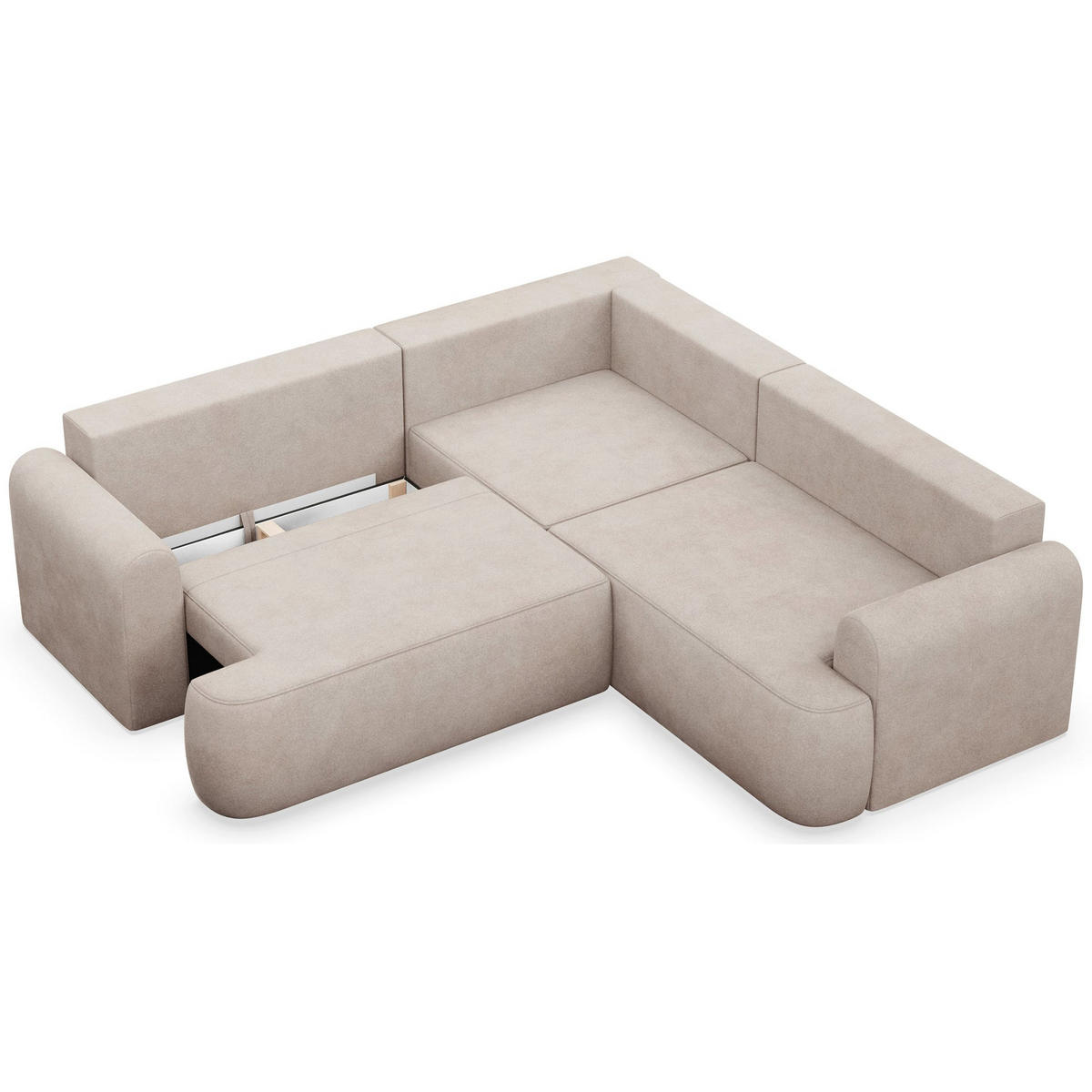 ROHOVÁ POHOVKA Ovo Tmavě šedá látka univerzální s úložným prostorem - černá/béžová, textil/plast (245/245cm) - Selsey