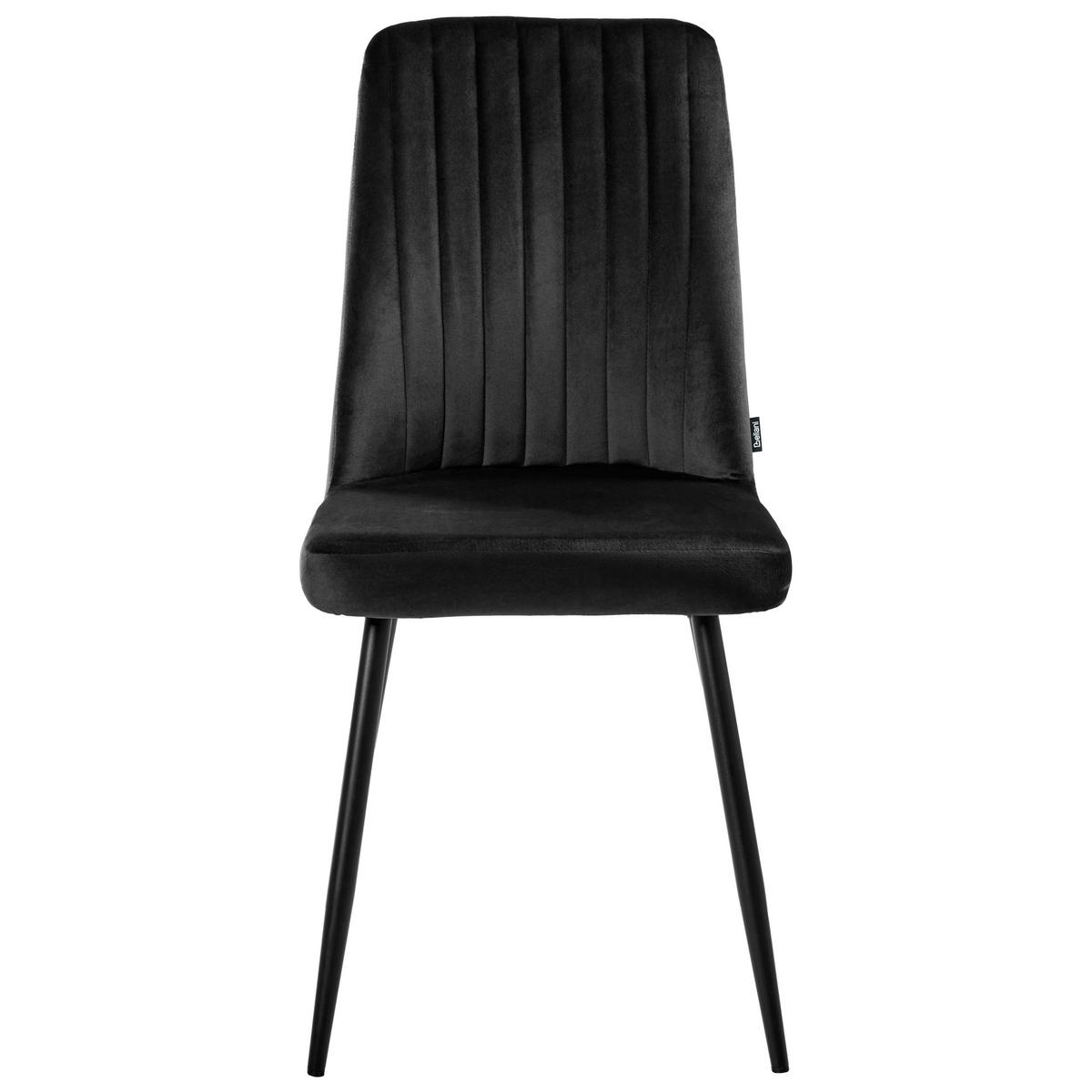 ÉTKEZŐSZÉK 4 darabos Szett Fekete Kirby - fekete, textil (47/91/49cm) - Beliani
