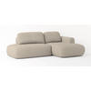 ECKSOFA NUVIRA R-S Beige Geflochtener Stoff mit Schlaffunktion - Beige, Holz (274/165cm) - MASSENO