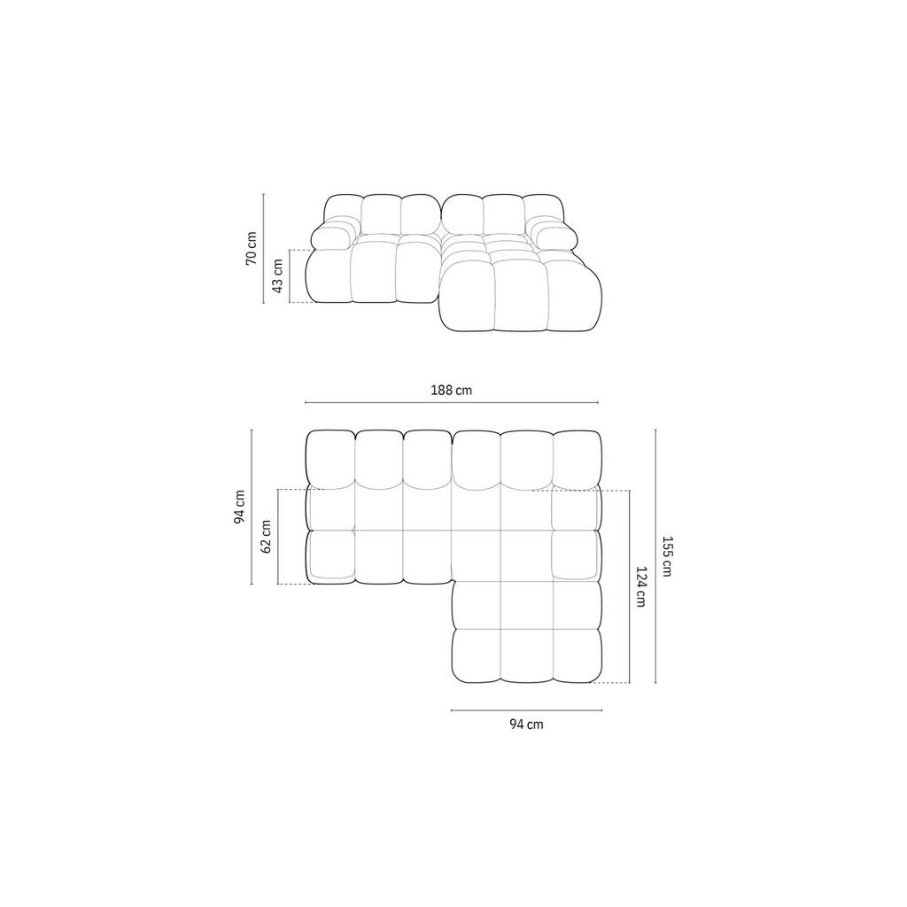 Thumbnail - Micadoni Ecksofa, Graubraun, Textil, 3-Sitzer, L-Form, 188x155 cm, Hergestellt in Europa, Oeko-Tex®, Wohnzimmer, Sofas &...