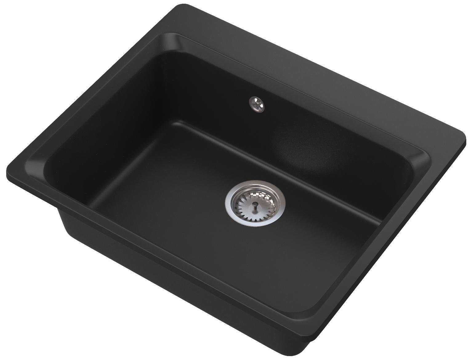 GRANITSPÜLE Zante mit Batterie - Schwarz, Kunststoff/Stein (52/20/62cm) - Granitan
