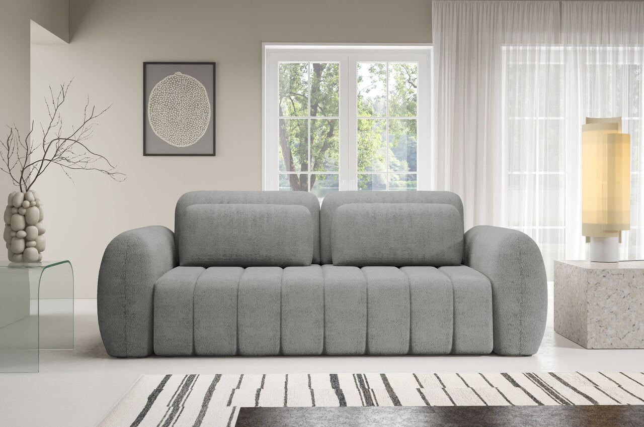 SCHLAFSOFA mit Bettkasten Premium Grau - Schwarz/Grau, Holz/Holzwerkstoff (266/95/110cm) - Furnisell