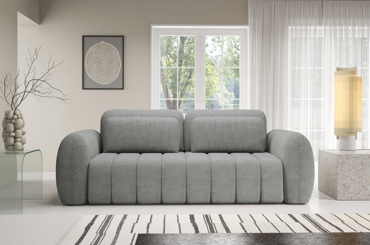SCHLAFSOFA mit Bettkasten Premium Grau - Schwarz/Grau, Holz/Holzwerkstoff (266/95/110cm) - Furnisell