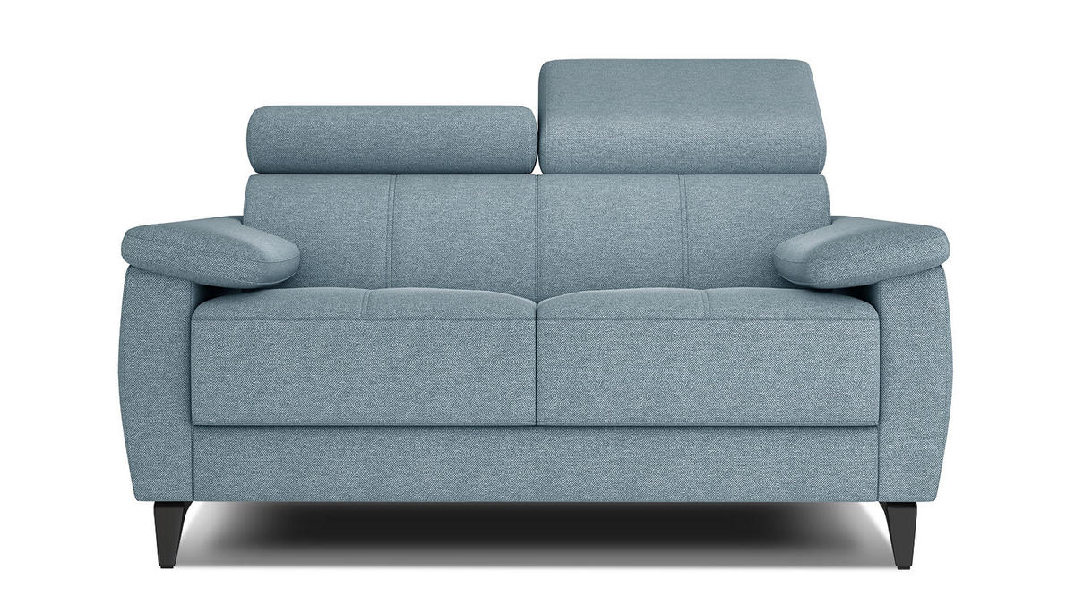 SOFA TAUNUS 2-Sitzer, hellblau - Schwarz/Hellblau, Holzwerkstoff/Textil (141/80/102cm) - Courtois Laville