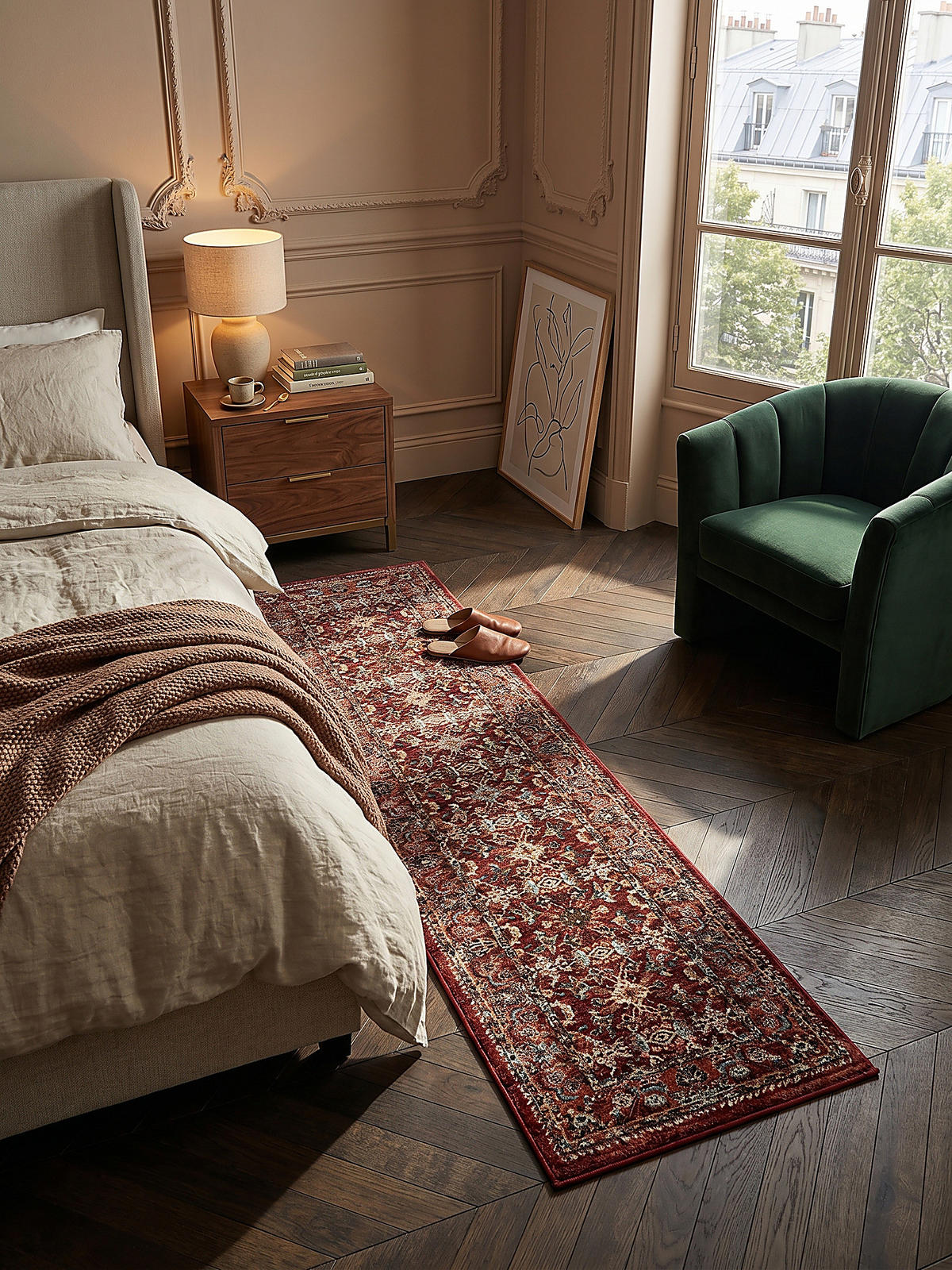 KURZFLORTEPPICH GLAZERT, im Berber-Stil, Rot, 80 x 150 cm - Rot, Textil (150/80cm) - KADIMA DESIGN