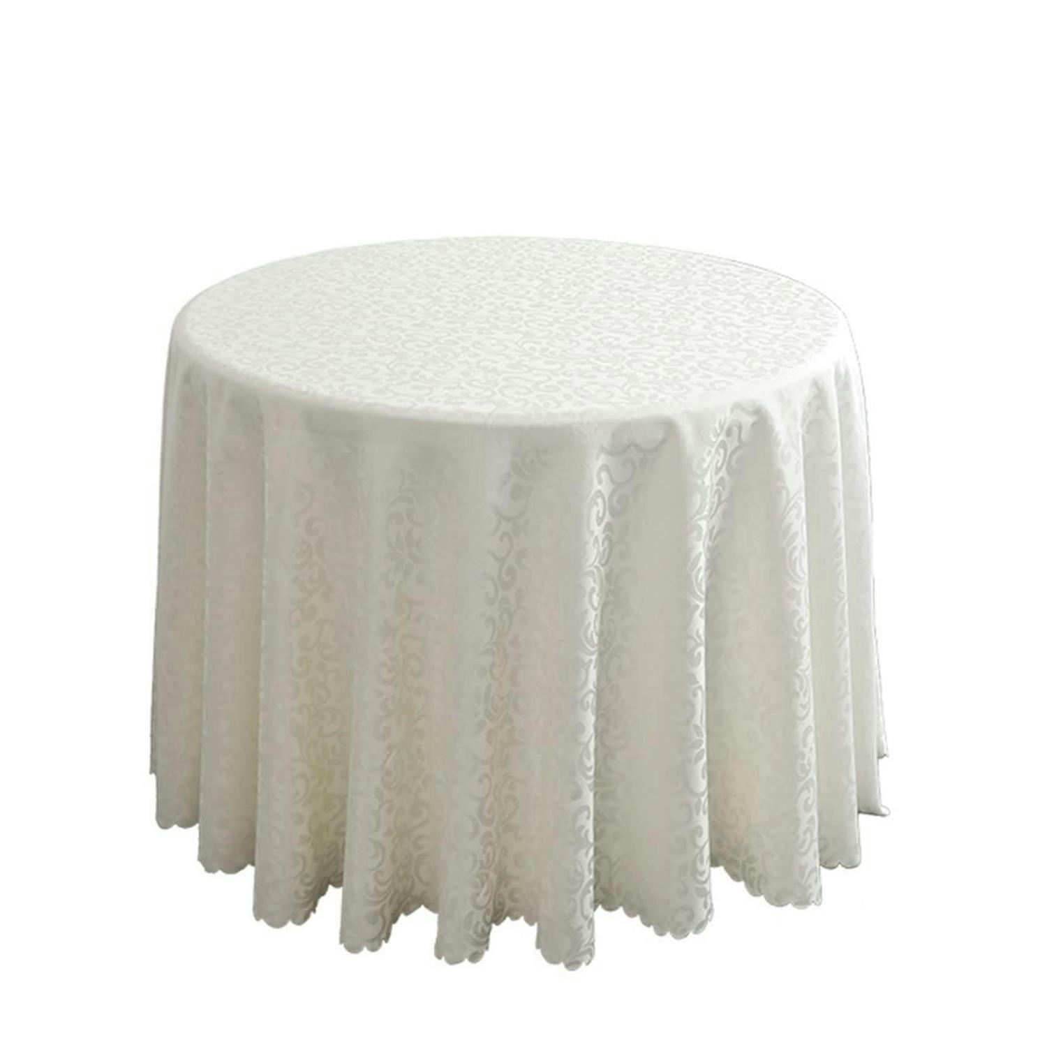 TISCHDECKE Rund Beige 180 cm - Weiß, Textil (180/180/1.5cm)