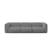 MODULÁRNÍ pohovka MIRA-S2, 3místná, 319 × 89 × 70 cm, šedá, velur - šedá/černá, kompozitní dřevo/textil (319/70/89cm) - ALTDECOR