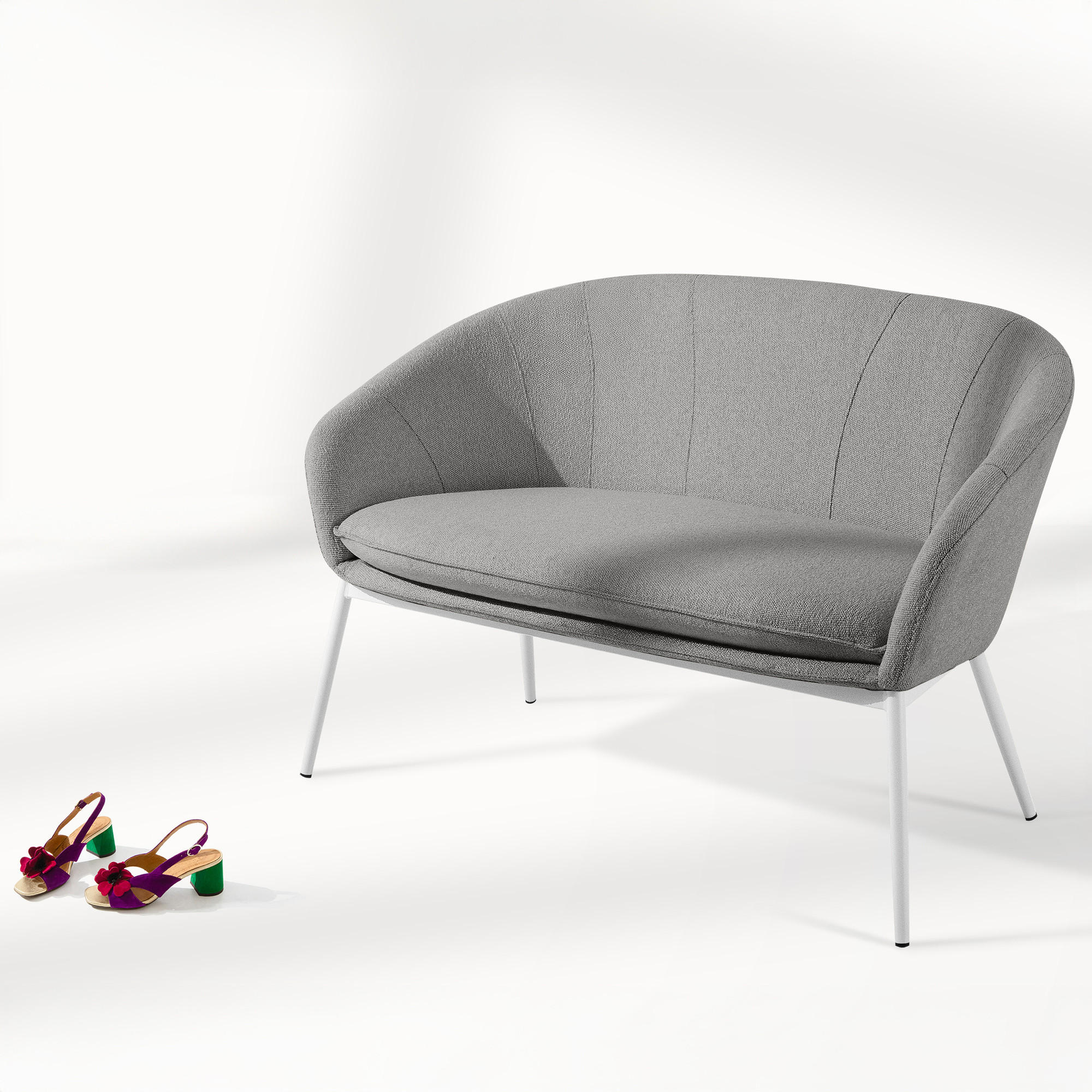 GARTENSOFA SOLIS Loungesofa, - Grau, Textil/Metall (118/76/66cm) - KONSIMO®