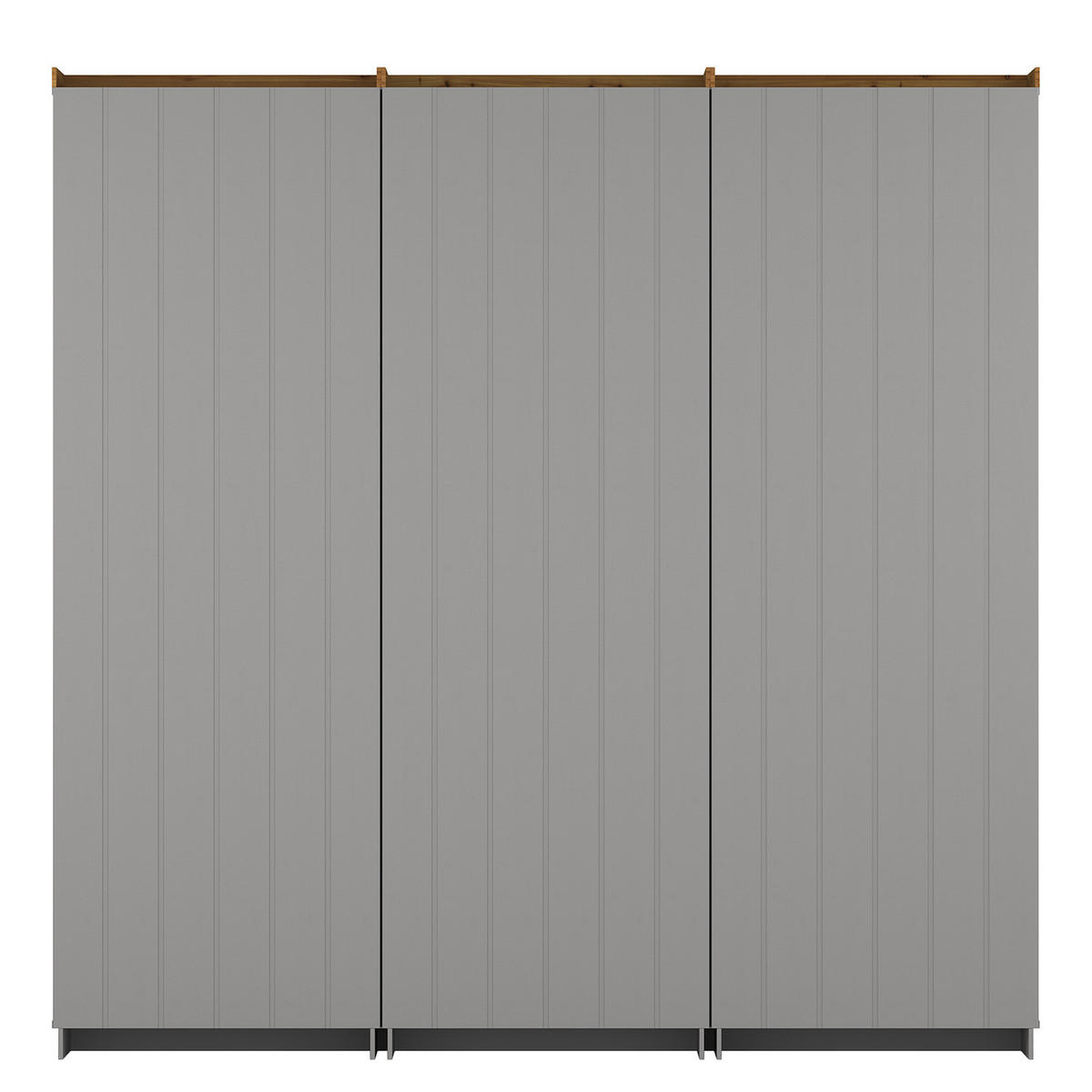 MASSIVE REGALWAND - Massivholz - Kieferfarben/Grau, Holz (222/223/37cm) - home24