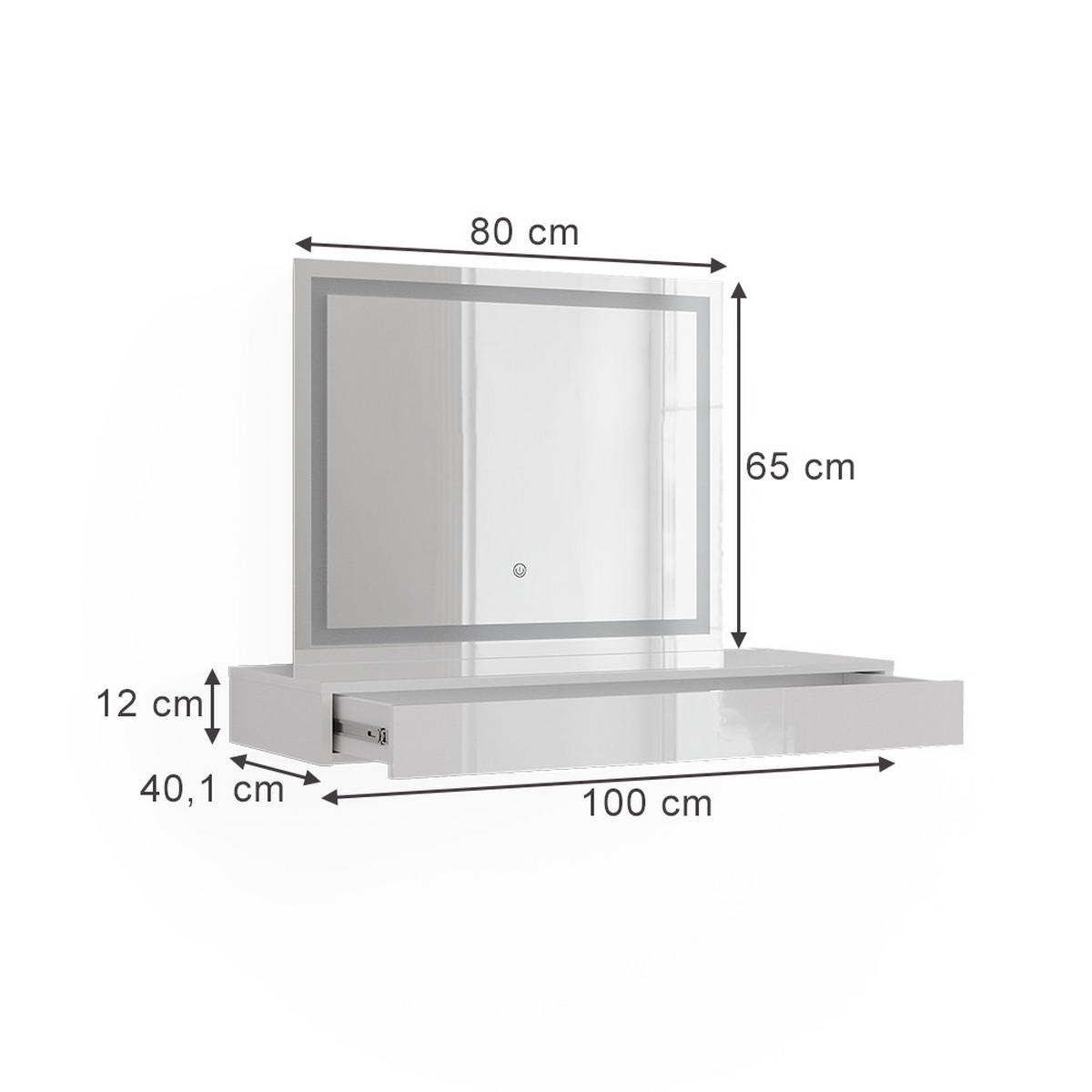 TOALETNÍ STOLEK Sherry Bílá - bílá, kompozitní dřevo (100/12/40.1cm) - Vicco