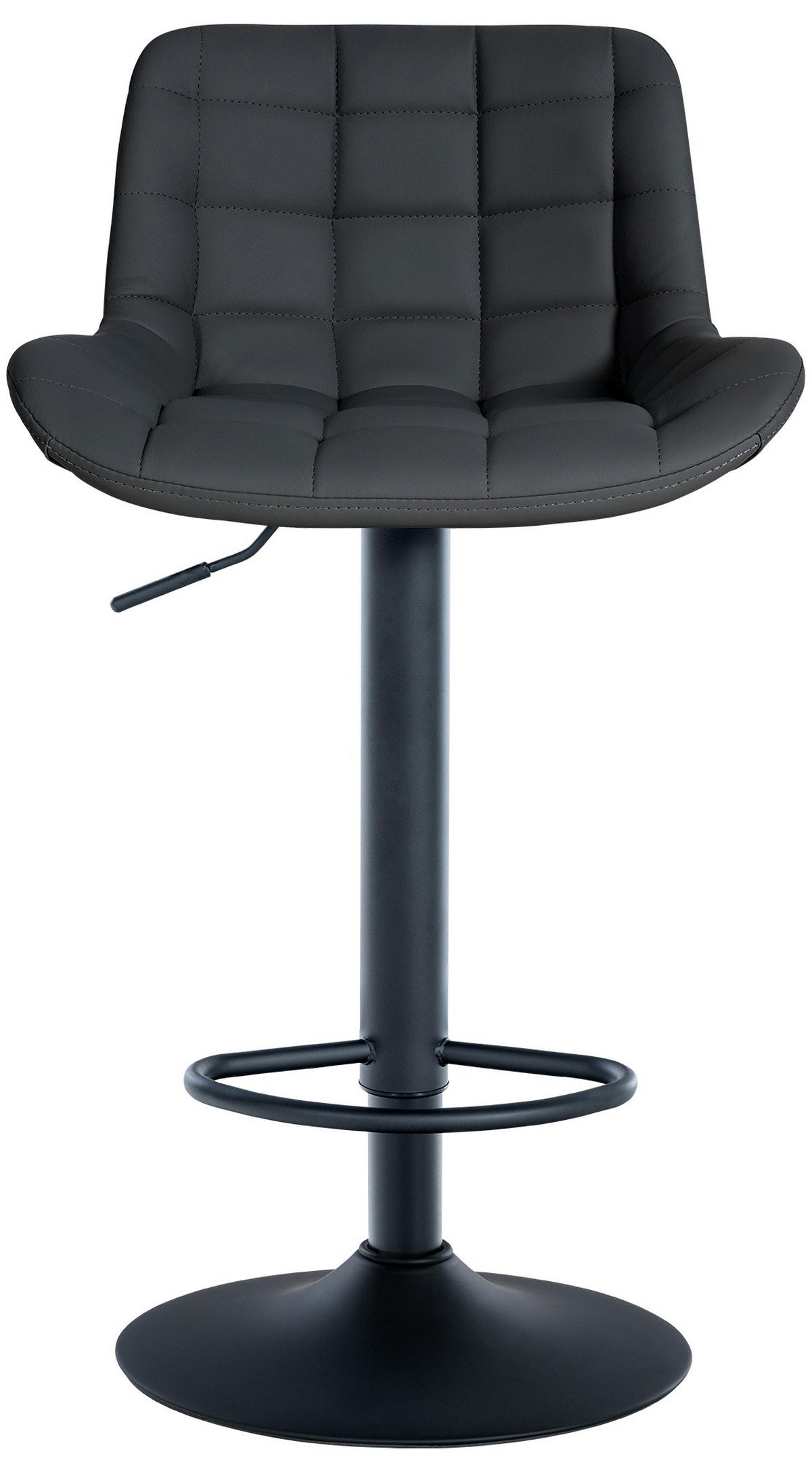 BARHOCKER 2er Set Lederlook schwarz - Schwarz, Textil/Metall (48/81/54cm) - CLP