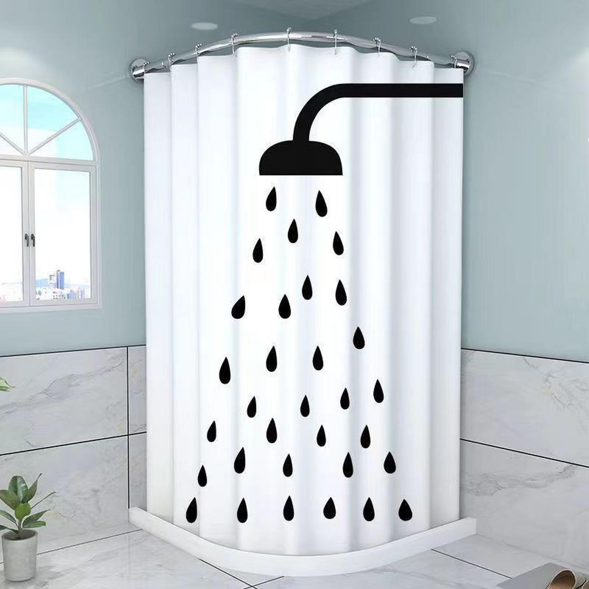 DUSCHVORHANG – 180 x 180 cm – Material: Polyester - Multicolor, Textil (180/180cm)