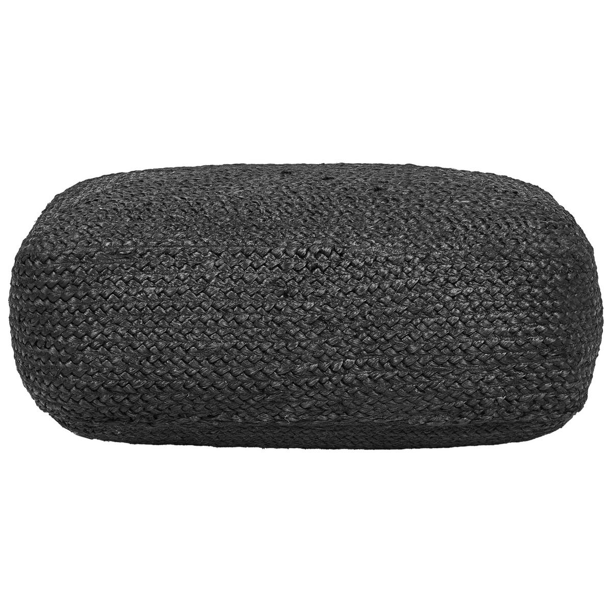 POUF Jute Schwarz Isarda - Schwarz, Textil (40/20/70cm) - Beliani