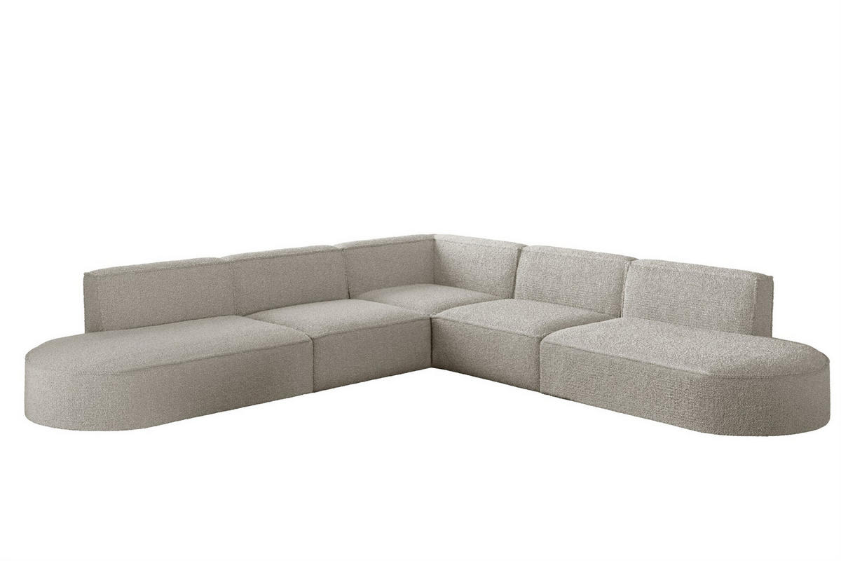 ECKSOFA Universal Palma Ascot Bukla - Perlmutt, Holzwerkstoff/Textil (276/276cm) - Fun Möbel