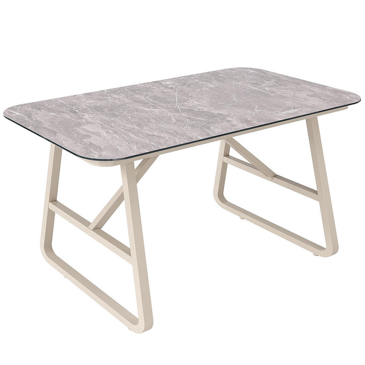 GARTENMÖBELSET für 6-7 Personen,PE-Rattan Sitzgruppe in Beige - Beige, Metall