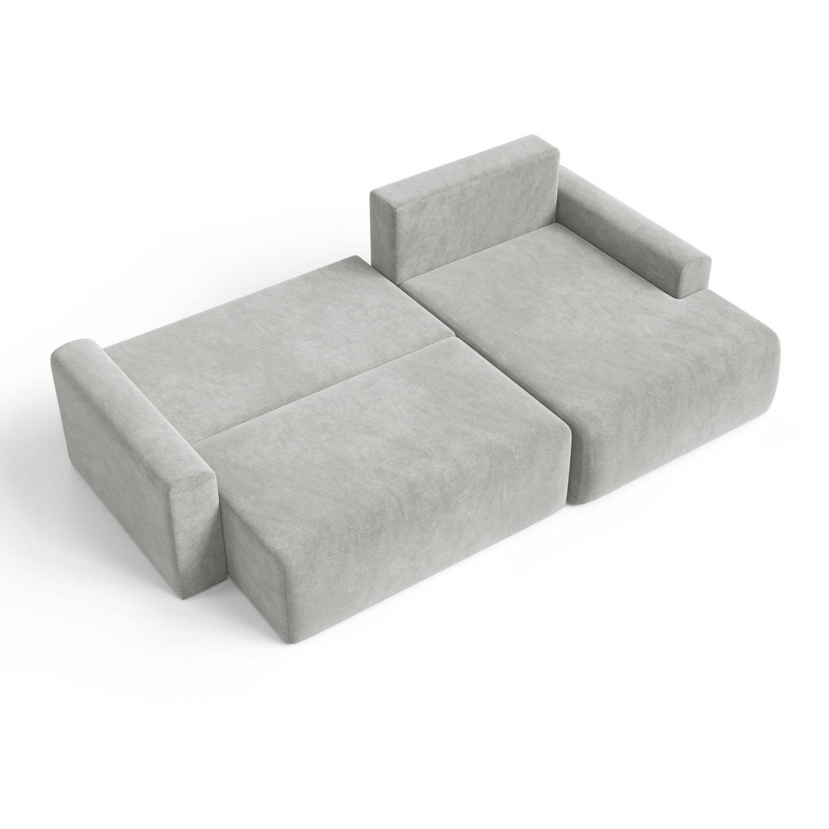 ECKSOFA MILO LARGE mit Schlaffunktion, Bettkasten und Cordbezug, Rechts - VIBE 86 - Grau, Holz (270/142cm) - Dekori_Interiors