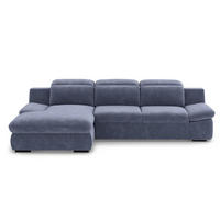 ECKSOFA mit Schlaffunktion und Bettkasten - Blau, Kunststoff/Textil (276/168cm) - Cotta
