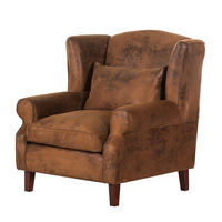 OHRENSESSEL - Antiklederoptik, Braun - Braun, Textil (93/93/87cm) - home24