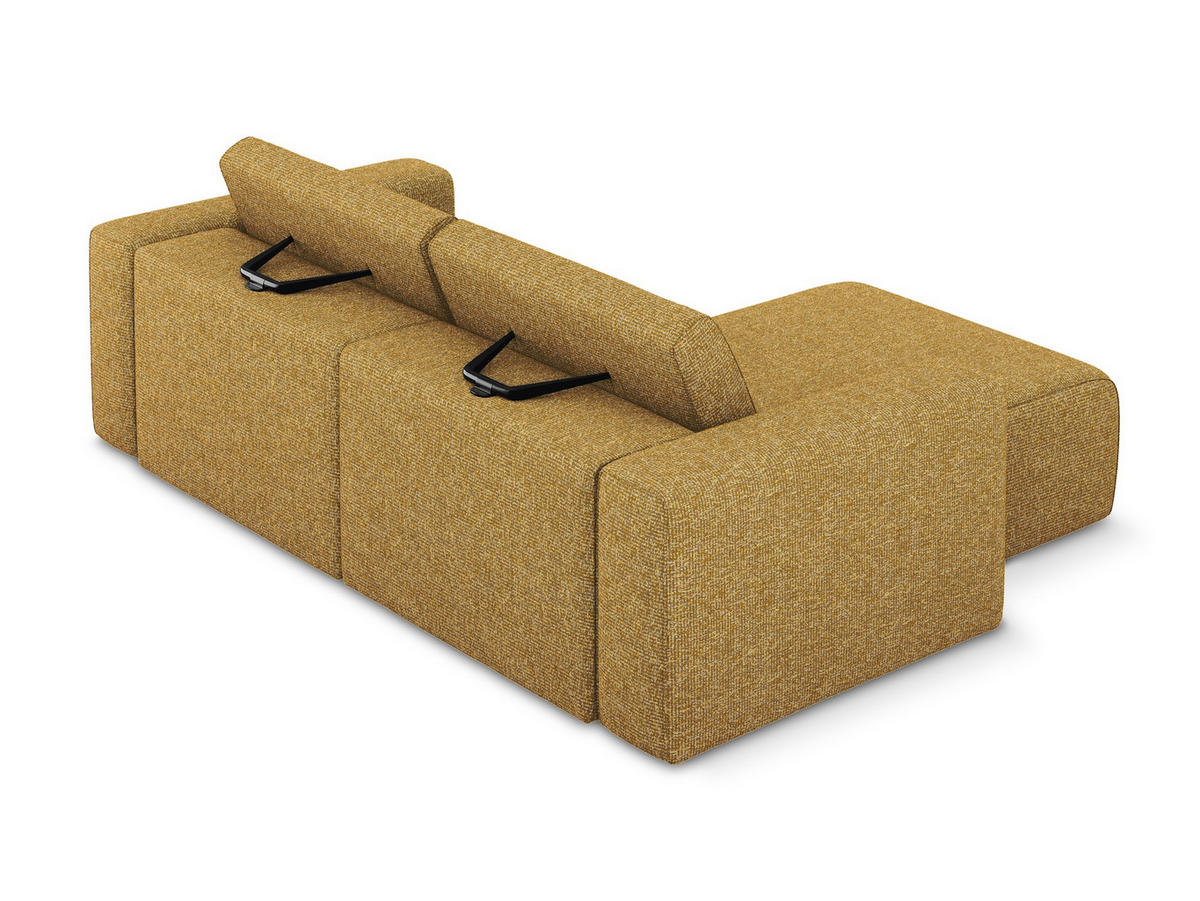 ECKSOFA Links Strukturstoff Stoff Gelb - Currygelb/Gelb, Kunststoff/Textil (167/224cm) - Makamii