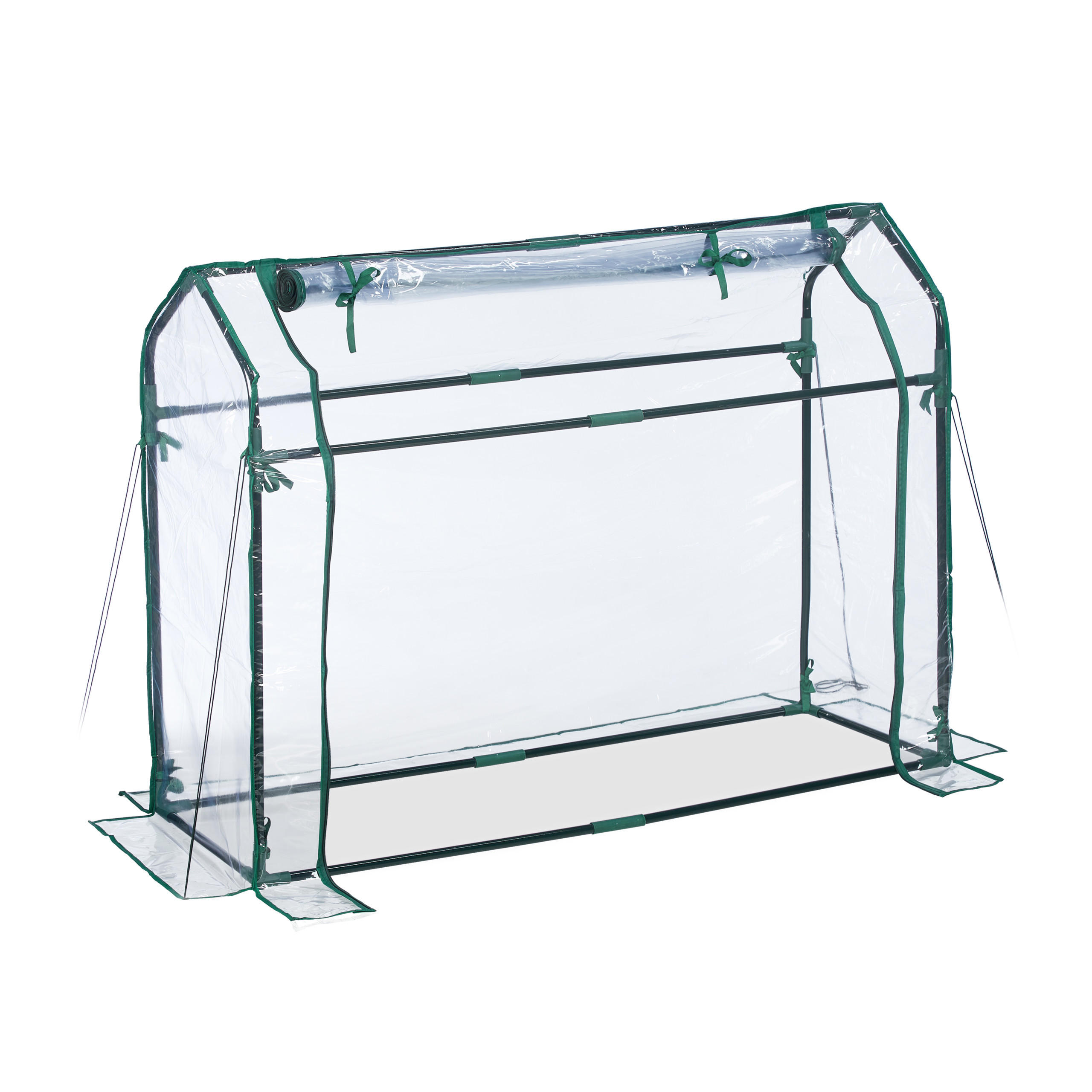 FOLIENGEWÄCHSHAUS - Transparent, Kunststoff/Metall (124/92/42cm) - Relaxdays