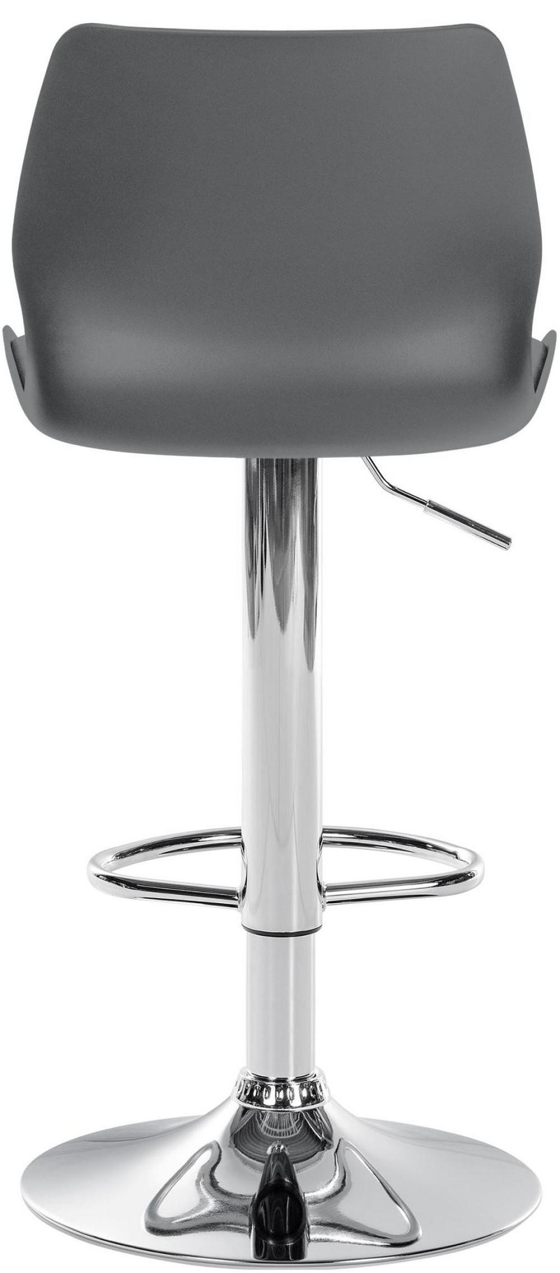 BARHOCKER 2er Set Kunststoff grau - Chromfarben/Grau, Kunststoff/Textil (39/82/42cm) - CLP