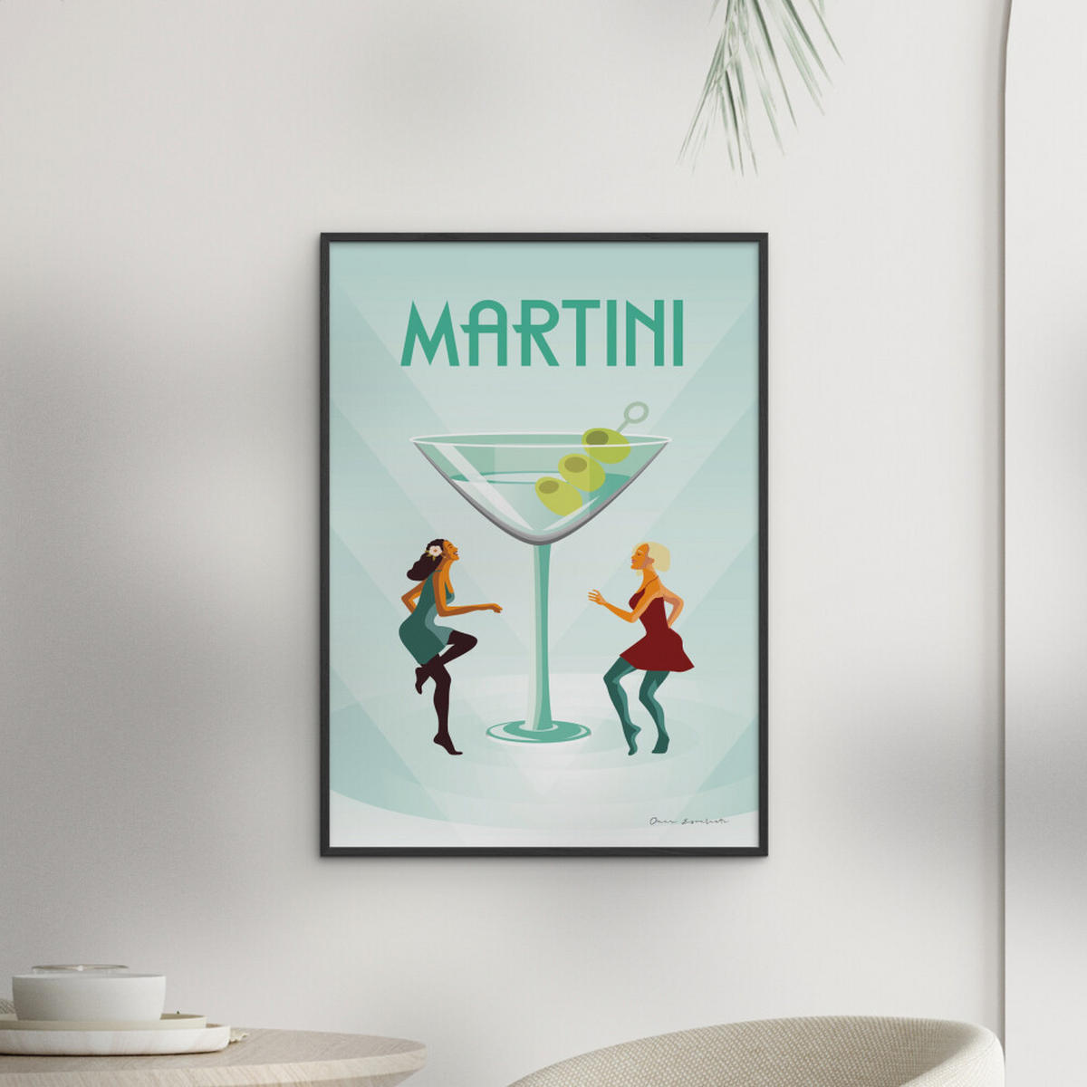 POSTER mit Rahmen Wild Apple - Martini - Schwarz/Grün, Holz/Papier (30/40cm) - Poster&Frame