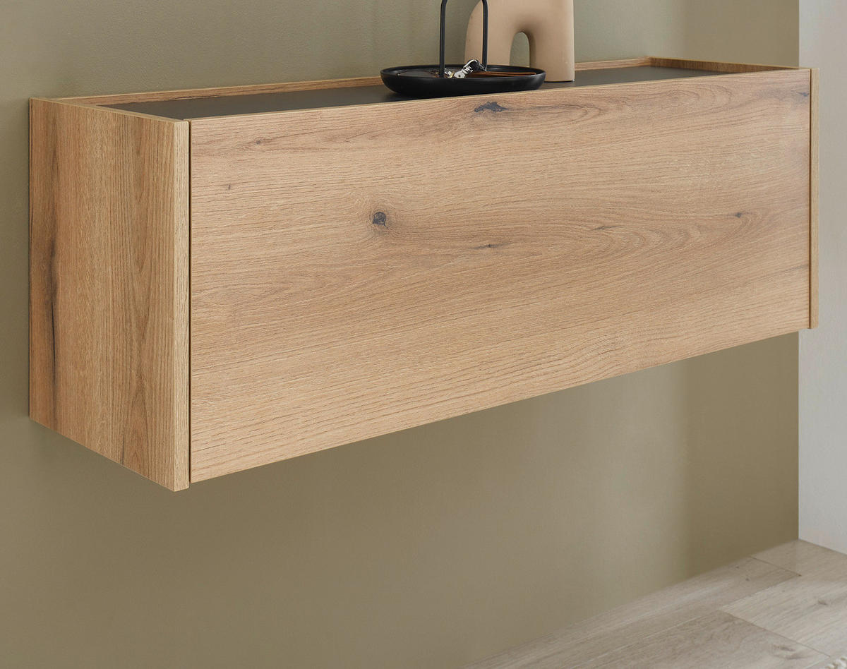 HÄNGESCHRANK Evoke Eiche, grau 100 cm, Flurschrank hängend - Eichefarben/Grau, Holzwerkstoff/Metall (100/35/30cm) - Furn.Design