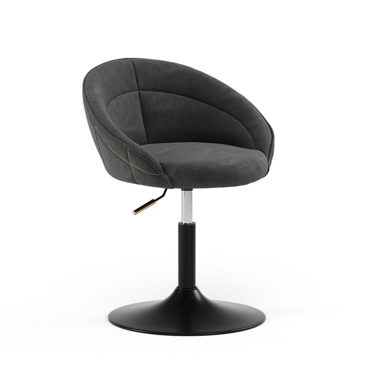 HOCKER Goldamo Anthrazit 45 x 79 cm drehbar 360 Grad - Anthrazit, Textil (45/79/45cm) - Vicco