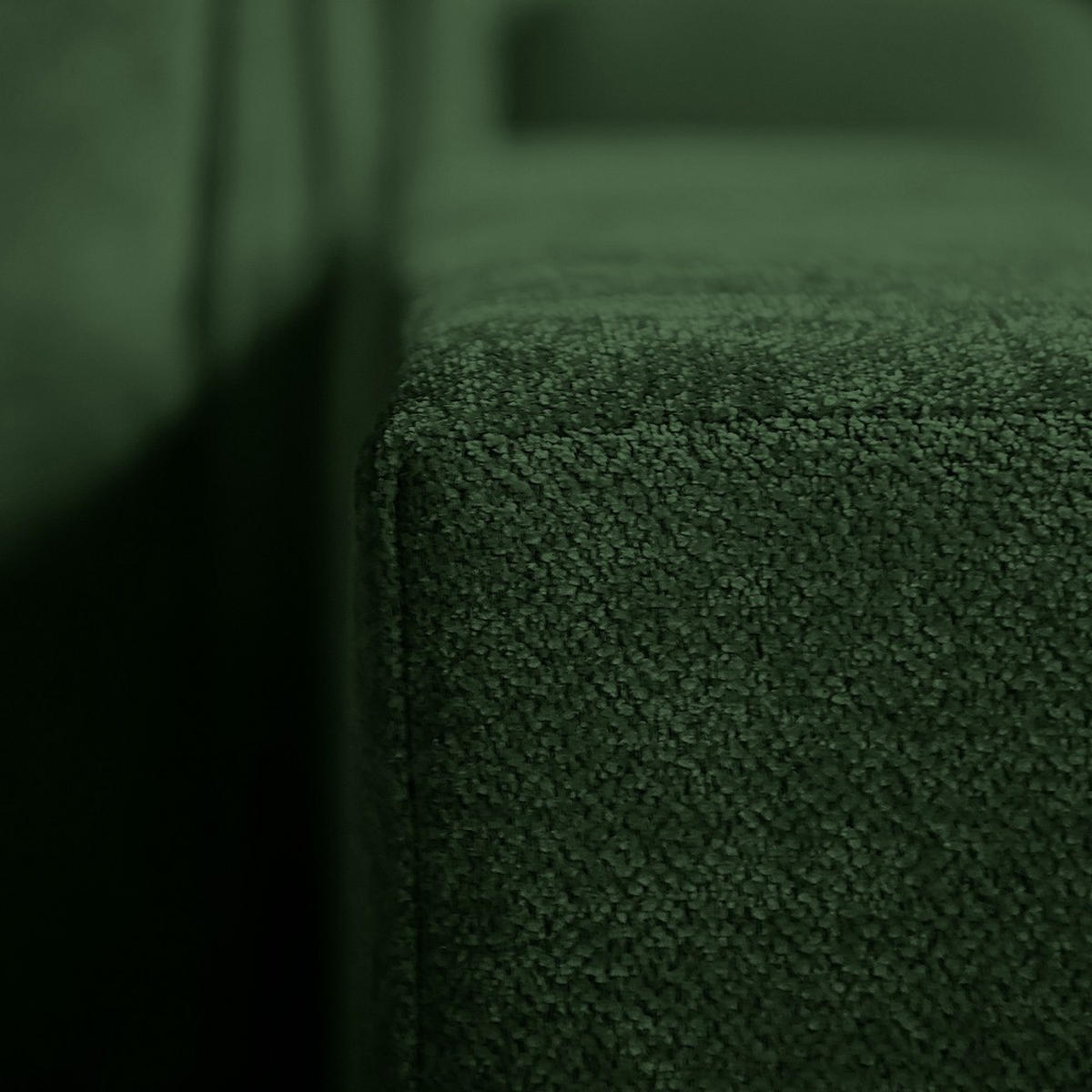 ECKSOFA Pablo ohne Schlaffunktion, mit abgerundeter Ottomane, links, Dunkelgrün, Velourstoff - Dunkelgrün, Textil (319/196cm) - Beautysofa