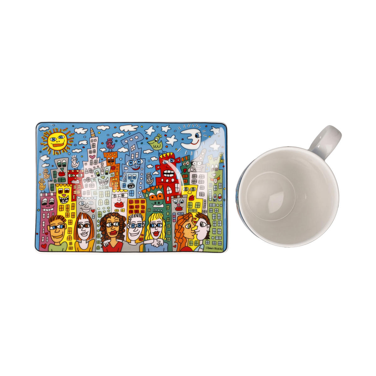 KÜNSTLERTASSE James Rizzi - Summer in the City, Fine Bone China, Bunt, 0.4 L - Multicolor, Keramik (0.4L) - Goebel