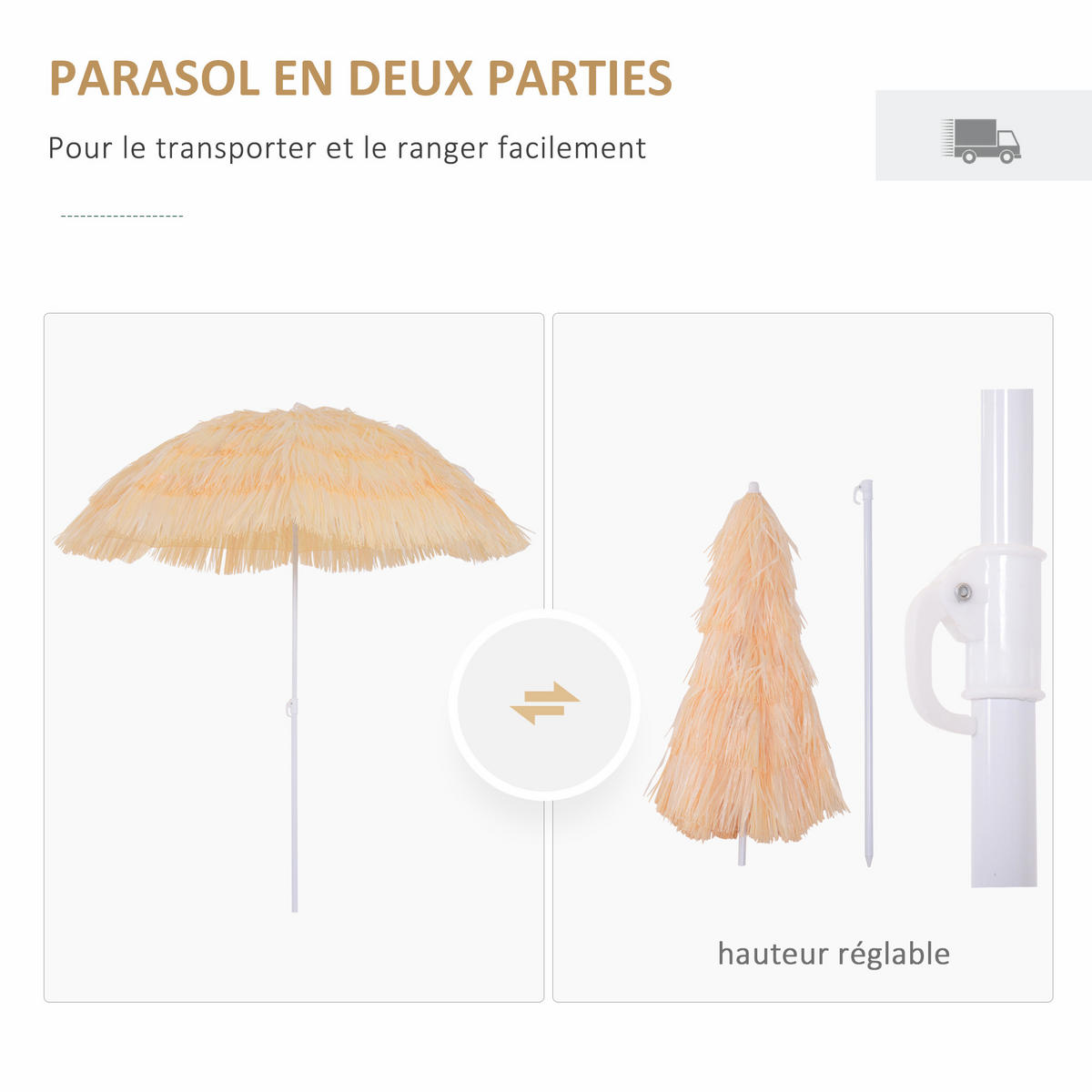 SONNENSCHIRM Beige 160 cm neigbar - Beige, Metall (160/160cm) - PANGIVO