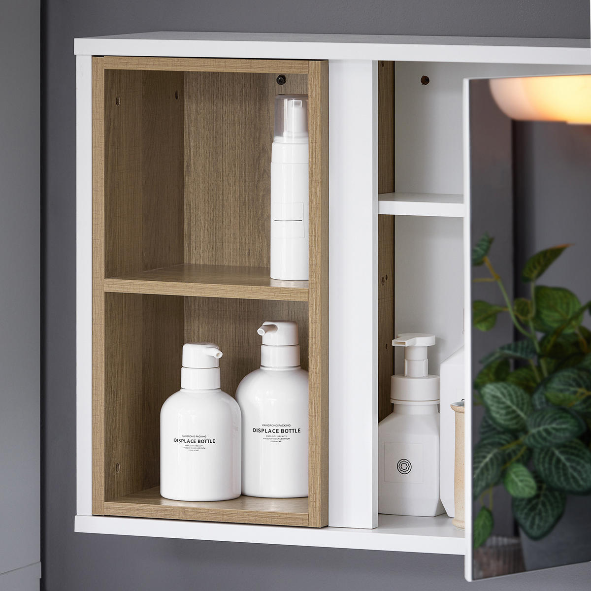 SPIEGELSCHRANK Weiß 60cm - Weiß, Holzwerkstoff (60/45/20cm) - SoBuy