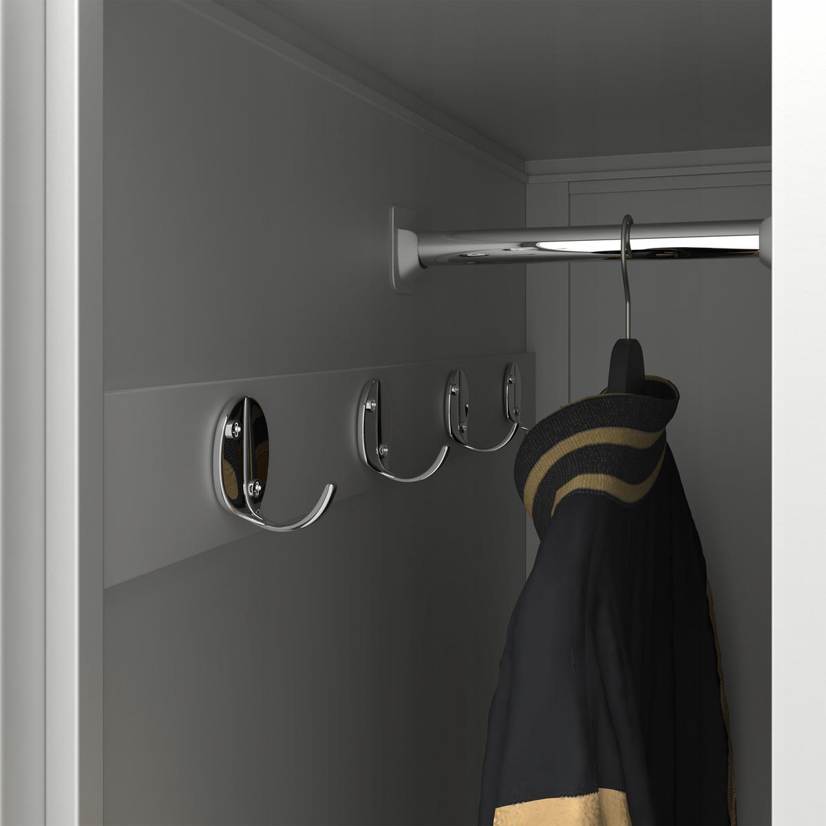 UMKLEIDESCHRANK KACPER - Beige/Weiß, Metall (80/180/50cm) - Jan Nowak