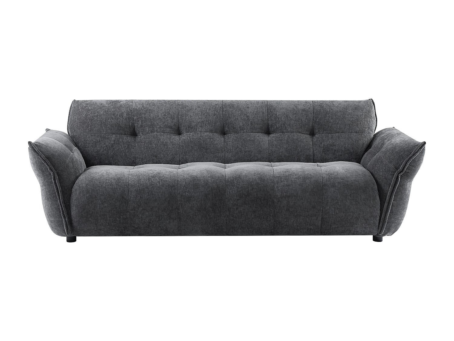 SOFA - 3 Personen - stoff - anthrazitgrau Napizo - Anthrazit, Holz/Textil (228/79/89cm) - Vente-Unique