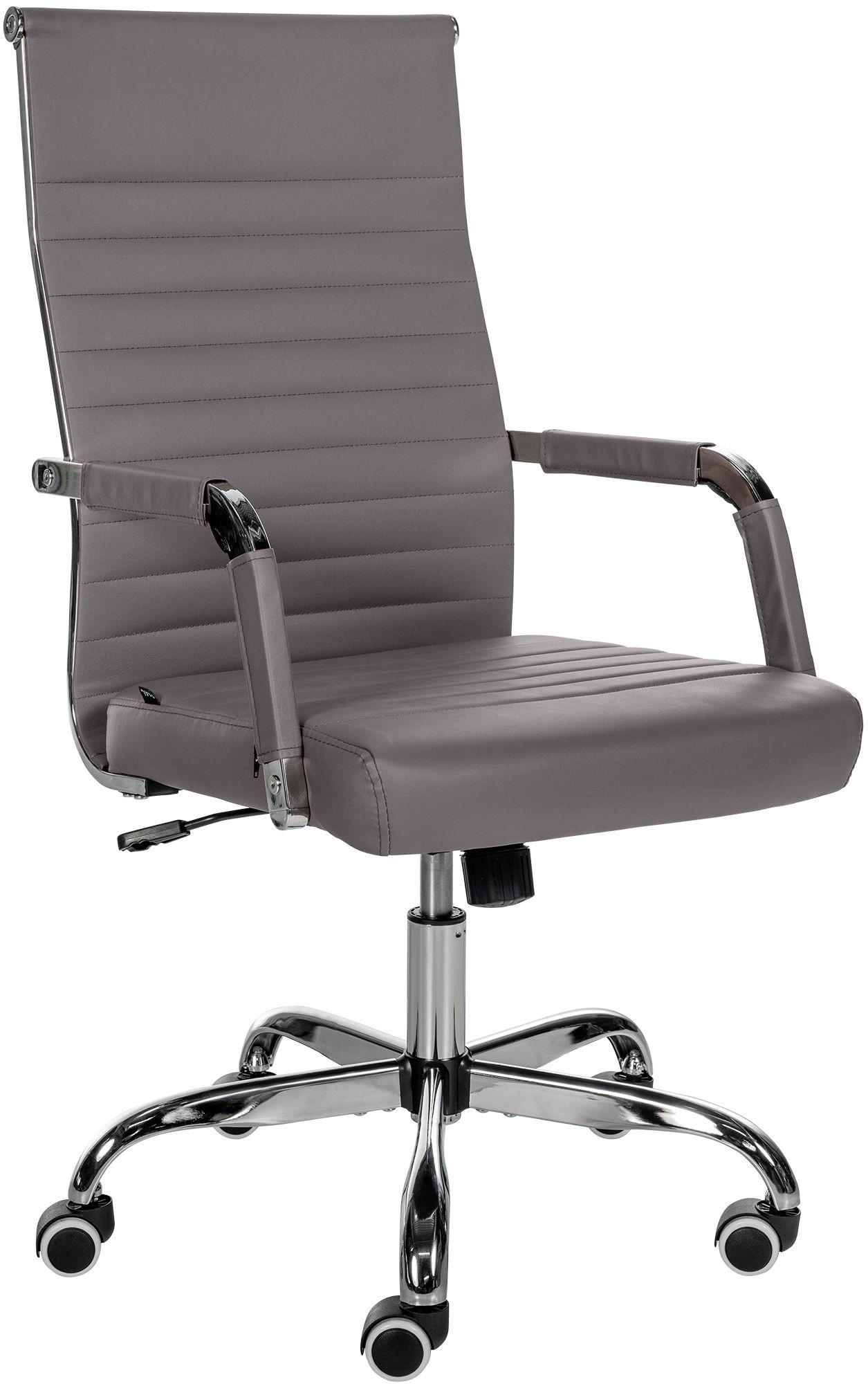 DREHSTUHL Lederlook grau - Grau, Textil/Metall (51/98/63cm) - CLP